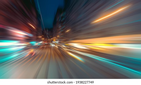 Abstract image of night traffic light trails in the city - Shutterstock ID 1938227749