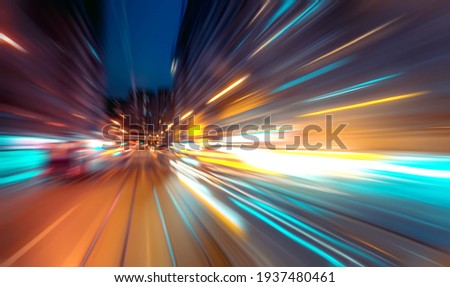 Abstract image of night traffic light trails in the city