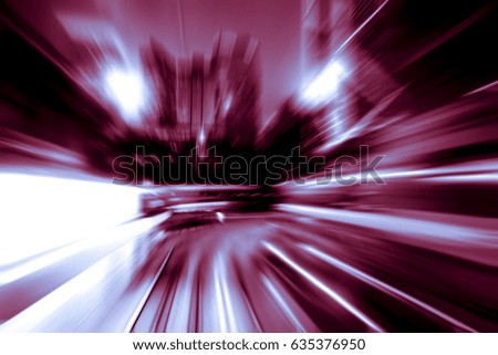 Abstract image of night traffic light in the city with red color
