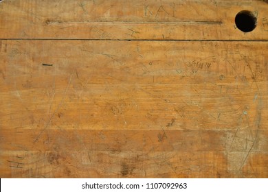 An Abstract Image Of An Old Wooden Desk Top. 