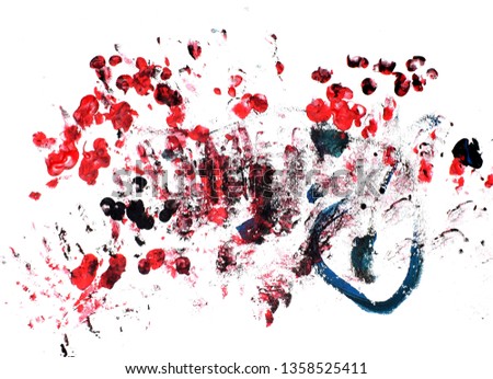 Abstract image on a white background. Drawing with your fingers.