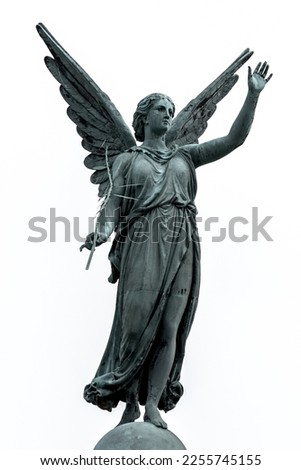 Abstract image of statue of ancient goddess Victoria (Nick) with palm branch in hand. The epitome of victory.