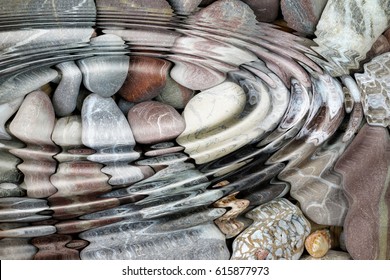 Abstract image of the water ripples over the stone pebbles - digitally altered
