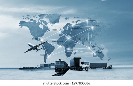 abstract image of the world logistics for support import export business and transportation