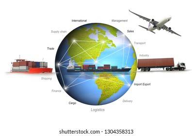 abstract image of the world logistics for support import export business and transportation