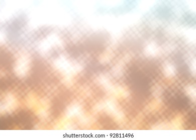 Abstract imagery: ethereal composition features blurred harmonious blend of warm amber with soft pastel hues, creating dreamlike atmosphere with gentle bokeh effect that enhances visual appeal. This out-of-focus arrangement evokes feelings of serenity and peace, ideal for conveying themes of meditation or gentle inspiration. Warm tones suggest inviting radiance while lightness captures airy, uplifting mood, suitable for wellness websites and mindfulness blogs. Artistic design serves calm, soothing aesthetic without distinct subjects, enabling versatile usage across various contexts. Brands and creators can incorporate this elegant visual narrative into interior design concepts or digital artwork requiring tranquil motif. Stylized depiction offers textured relaxation with shimmering quality that suggests cloudscape or night scene ambiance.