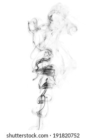 Abstract Incense Smoke Isolated On White  Background