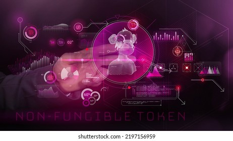 Abstract infographics on the topic of NFT