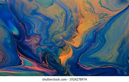 Abstract  Ink Painting Background, Mixture Of Acrylic Paints,   Inkscapes Concept, Colors