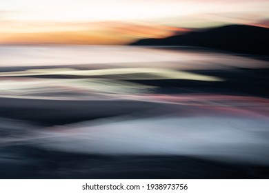 Abstract intentional camera movement coastal  wavy sunset backgounds