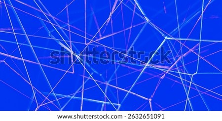 Abstract interconnected lines with blur on blue background. abstract line pattern background