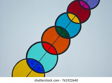 Abstract Interlocking Circles On White Background