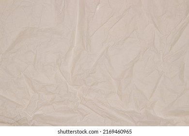 Abstract Ivory, Off White Old Wrinkled Creased Paper Texture Background. Top View