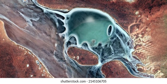 Abstract Landscape Of The Deserts Of Africa From The Air Emulating The Shapes And Colors Of Radioactive Insect, Genre: Abstract Naturalism, From The Abstract To The Figurative