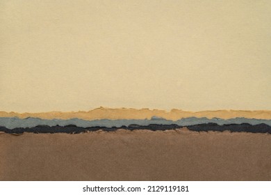 abstract landscape in earth tones - a collection of handmade Indian papers produced from recycled cotton fabric - Shutterstock ID 2129119181