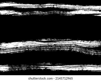 Abstract landscape ink hand drawn illustration. Black and white ink winter landscape with river. Minimalistic hand drawn illustration card background poster banner. Hand drawn watercolor black lines. - Shutterstock ID 2145712965