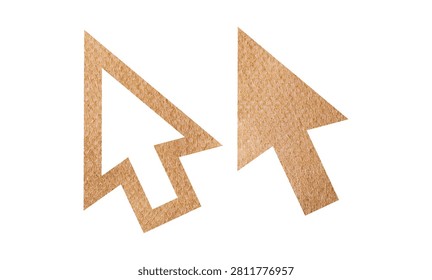 Abstract Leather Texture Mouse Cursor Pointer Symbol Icon Set Isolated on White Background