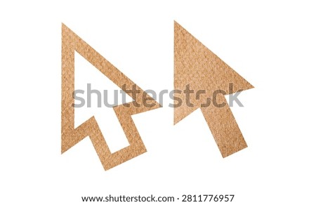 Abstract Leather Texture Mouse Cursor Pointer Symbol Icon Set Isolated on White Background