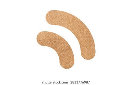 Abstract Leather Texture RSS Connection Symbol Icon Isolated on White Background