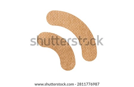 Abstract Leather Texture RSS Connection Symbol Icon Isolated on White Background