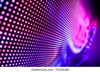 Abstract LED Light Wall Falling Out Of Focus