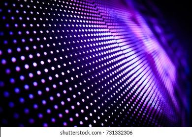 Abstract LED Light Wall Falling Out Of Focus