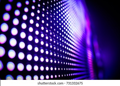 Abstract LED Light Wall Falling Out Of Focus