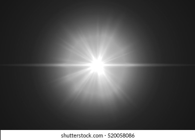 Abstract lens flare light over black background - Shutterstock ID 520058086