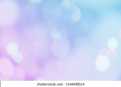 Abstract Light Bokeh On Blurred Candy Pastel Purple Blue Colorful Background