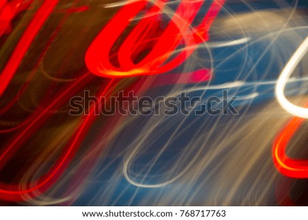 Abstract from light cars are traffic jam  on the highway in the night lights.