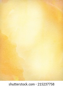 Abstract light orange watercolor background with copy space