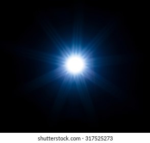 Abstract light rays isolated on black background