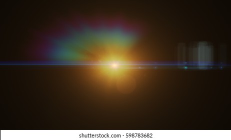 abstract of lighting digital lens flare in dark background - Shutterstock ID 598783682