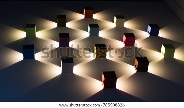 abstract lights cube 