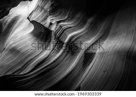 abstract like rock formations formed by erosion in the Antelope Canyon in Arizona