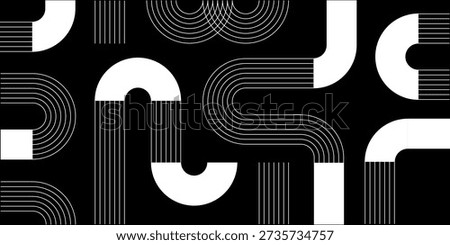 Abstract linear pattern illustration with flowing parallel stripes. White, black, monochrome. Dark mode modern art composition, for branding, packaging, editorial layouts, stylish backgrounds. 