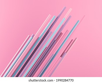 Abstract lines tubes background parallel wires pastel colors