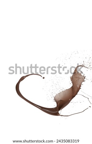 Abstract liquid splash on white background. Fluid suitable for fresh and tasty projects.
