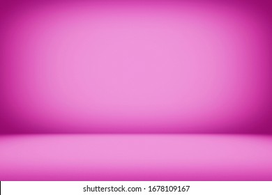 Abstract Luxury Fuchsia or Magenta Pink Color Gradient Studio Backdrop with Grains, Suitable for Product Presentation, Mockup and Background.