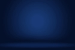 Abstract Luxury Gradient Blue Background, Empty Dark Blue Studio Banner 