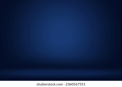 Abstract luxury gradient blue background, empty dark blue studio banner 