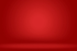 Abstract Luxury Gradient Red Background, Empty Red Studio Banner 