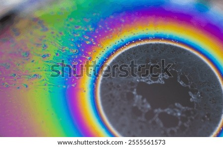 Abstract Macro Close up of Soap Bubbles with Colorful Thin Film Interference Layer