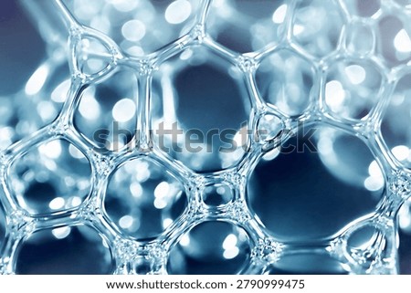 Abstract macro gel bubbles texture background with glowing clear