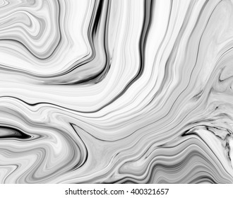 Abstract marble texture  Black   white background  Handmade technique 