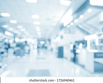 abstract medical background for design. Blurred dispense counter of hospital or clinical with people. 