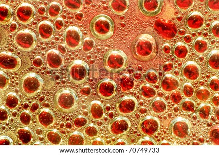 abstract medical or biological colored bubble background in red and yellow