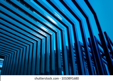 Abstract metal roof. Steel roof. Background of modern metal. Abstract blue tone. - Powered by Shutterstock