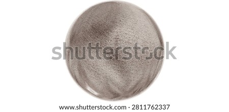 Abstract Metallic Sphere with Brushed Silver Texture and Soft Reflection Isolated on White Background for Industrial Design and 3D Graphics. 
