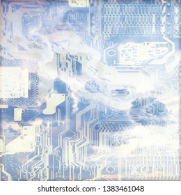 abstract microelectronics background / modern technology concept industry background development